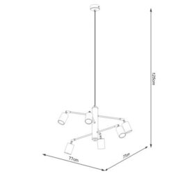 Sollux Lighting Lemmi Steel White 6 Lights Modern Chandelier - thumbnail 5