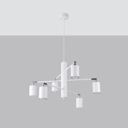 Sollux Lighting Lemmi Steel White 6 Lights Modern Chandelier - thumbnail 1