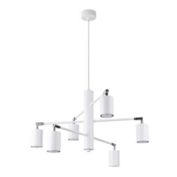Sollux Lighting Lemmi Steel White 6 Lights Modern Chandelier - thumbnail 3