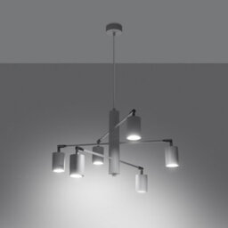 Sollux Lighting Lemmi Steel White 6 Lights Modern Chandelier - thumbnail 2
