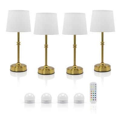 Auraglow Omniance Siena Rechargeable Wireless Table Lamp With Remote - 4 Lamps, 4 Light Sources, 1 Remote - image 1