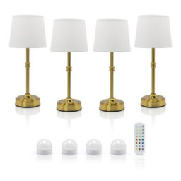 Auraglow Omniance Siena Rechargeable Wireless Table Lamp With Remote - 4 Lamps, 4 Light Sources, 1 Remote - thumbnail 1