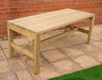 Forest Garden Dining Wooden Garden Furniture Table 1.8M - image 1