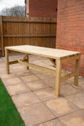 Forest Garden Dining Wooden Garden Furniture Table 1.8M - thumbnail 2