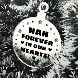 Red Ocean Hanging Acrylic Memorial Christmas Decoration For Nan Special Memorial Gift Beautiful Keepsake