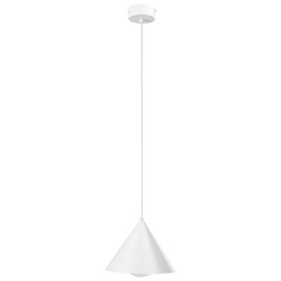 Wyld And Coco Novalumen White Cone Pendant Lamp Modern Industrial Ceiling Light For Living Room And Dining Room - image 1