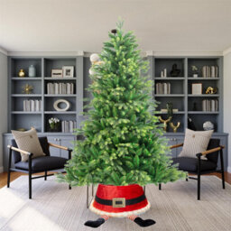 Shatchi 22Inch Led Christmas Tree Skirt Light Up Santa Style Tree Stand Cover For Tree Decorations - thumbnail 5