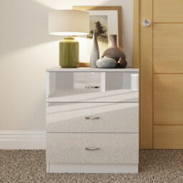 Fwstyle Chilton 3 Drawer White Gloss Chest Of Drawers (H) 68.5 (W) 60 (D) 40Cm - thumbnail 2