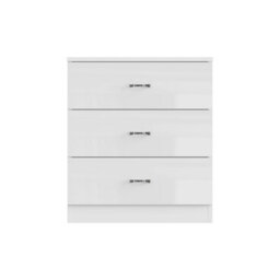 Fwstyle Chilton 3 Drawer White Gloss Chest Of Drawers (H) 68.5 (W) 60 (D) 40Cm - thumbnail 7