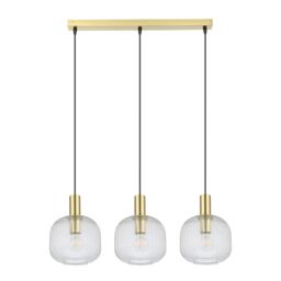 GoodHome Lybia Satin Brass Effect 3 Lamp Led Pendant Ceiling Light, (Dia)740mm - thumbnail 3
