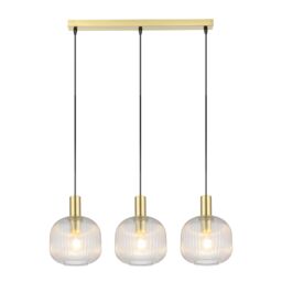 GoodHome Lybia Satin Brass Effect 3 Lamp Led Pendant Ceiling Light, (Dia)740mm - thumbnail 2