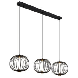 Luminosa Lighting Luminosa Galway Bar Pendant Ceiling Light Matt Black 3X Led 3000K - thumbnail 1