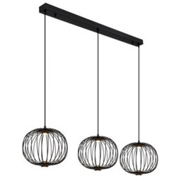 Luminosa Lighting Luminosa Galway Bar Pendant Ceiling Light Matt Black 3X Led 3000K - thumbnail 5