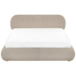 Beliani Ottoman Bed Fabric Campan 160 X 200 Cm (Eu King Size) Taupe - thumbnail 4