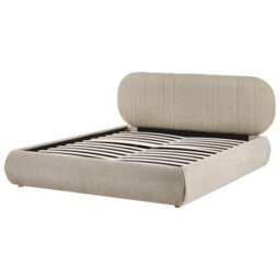 Beliani Ottoman Bed Fabric Campan 160 X 200 Cm (Eu King Size) Taupe - thumbnail 6