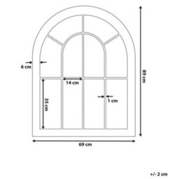 Beliani Wall Mirror Embry 69 Cm 88 Cm Metal Beige - thumbnail 3