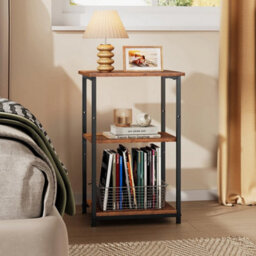 3 Tier Side End Table W/ Storage Shelf Bedside Table Bedroom Living Room Office - thumbnail 6