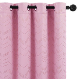 Deconovo Foil Printed Blackout Curtains Thermal Insulated Window Eyelet Curtains Bedroom Curtains 46 X 72 Inch Pink 2 Panels - thumbnail 1