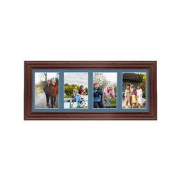 AK Frames 50X20Cm Rose Wood Classic Multi Photo Frame With Pompadour Mount - Holds 4 Apertures (4X) 6X4 Photos - thumbnail 1