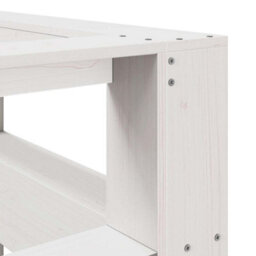 Berkfield Bookcase Headboard L-Shaped White 120 Cm Solid Wood Pine - thumbnail 7