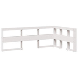 Berkfield Bookcase Headboard L-Shaped White 120 Cm Solid Wood Pine - thumbnail 2