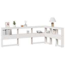 Berkfield Bookcase Headboard L-Shaped White 120 Cm Solid Wood Pine
