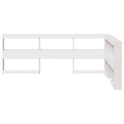 Berkfield Bookcase Headboard L-Shaped White 120 Cm Solid Wood Pine - thumbnail 4