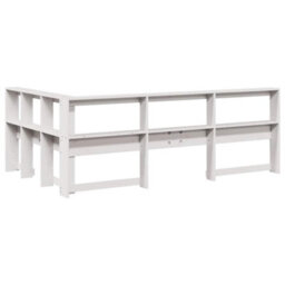Berkfield Bookcase Headboard L-Shaped White 120 Cm Solid Wood Pine - thumbnail 6