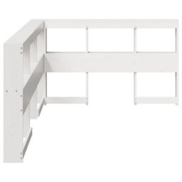 Berkfield Bookcase Headboard L-Shaped White 120 Cm Solid Wood Pine - thumbnail 5