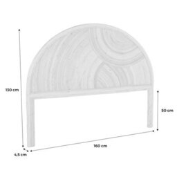Sweeek - Natural Rattan Headboard Light Wood Bohemian Style Dimensions L160 X D4.5 X H130 Cm - thumbnail 5