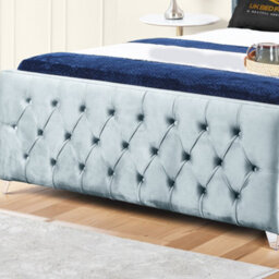 UKBEDFURNITURE Windsor Wingback Steel Plush Valvet Upholstered Gas Lift Ottoman Storage Bed With 10 Inch Orthopedic Mattres - 48 Inch Headboard - thumbnail 3