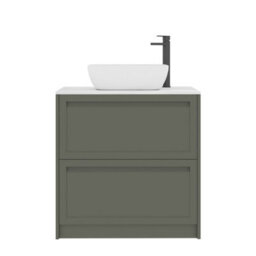 Royal Bathrooms Royal Bathroom Elmore 800mm Matt Green Freestanding Countertop Bathroom Vanity Unit 2 Drawer With Elva Basin - thumbnail 7