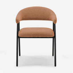 Furniturebox Uk 2X Delos Pale Terracotta Orange Fabric Dining Chairs - thumbnail 7