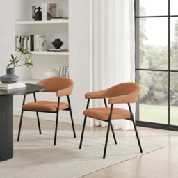 Furniturebox Uk 2X Delos Dusky Pink Fabric Dining Chairs