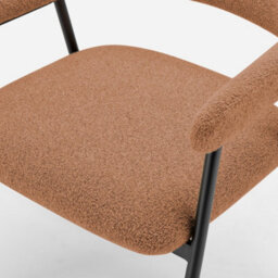 Furniturebox Uk 2X Delos Pale Terracotta Orange Fabric Dining Chairs - thumbnail 9