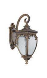 Luminosa Lighting Luminosa Fleur Outdoor Wall Lantern Black With Gold, Ip44