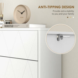 Homcom Slim Shoe Storage Cabinet With Flip Drawers For Entryway, Hallway, White - thumbnail 8
