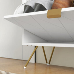 Homcom Slim Shoe Storage Cabinet With Flip Drawers For Entryway, Hallway, White - thumbnail 9
