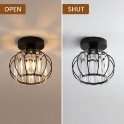 Crystal Ceiling Light E27 Modern Chandelier For Living Room Bedroom Hallway Blub Not Included - thumbnail 4