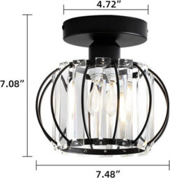 Crystal Ceiling Light E27 Modern Chandelier For Living Room Bedroom Hallway Blub Not Included - thumbnail 6