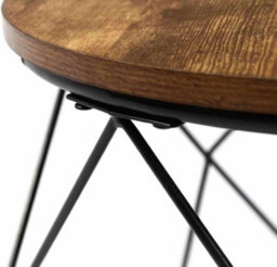 Hygrad Built to Survive 2 X Set Of Round Industrial Look Rustic End Nesting Side End Tables Stools With Crystal Shape Metal Frame - thumbnail 8