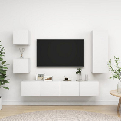 Berkfield 5 Piece Tv Cabinet Set White Engineered Wood - image 1