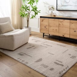Livabliss Fossay Shaggy-Washable Beige Grey Modern Hig Pile Living Bedroom Rug 160 X 213 Cm Easy Care, Non Shedding - thumbnail 2