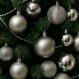 Neo Silver 36Pcs Christmas Tree Ornaments Set Baubles Glitter Balls Holiday Festive Decorations - thumbnail 1