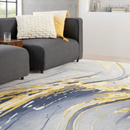 Grey Gold Wool Luxurious Modern Optical/ (3D) Easy To Clean Living Room And Bedroom-168Cm X 226Cm - thumbnail 2