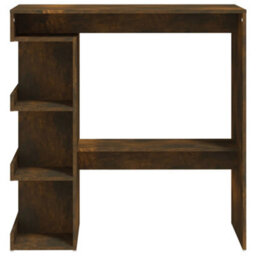 Berkfield Bar Table With Storage Rack Smoked Oak 100X50X101.5Cm Engineered Wood - thumbnail 5