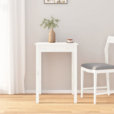 Berkfield Dining Table White 55X55X75 Cm Solid Wood Pine - image 1