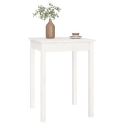 Berkfield Dining Table White 55X55X75 Cm Solid Wood Pine - thumbnail 6