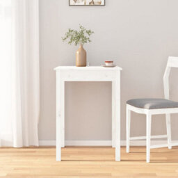 Berkfield Dining Table White 55X55X75 Cm Solid Wood Pine - thumbnail 1