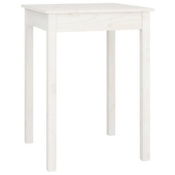 Berkfield Dining Table White 55X55X75 Cm Solid Wood Pine - thumbnail 2
